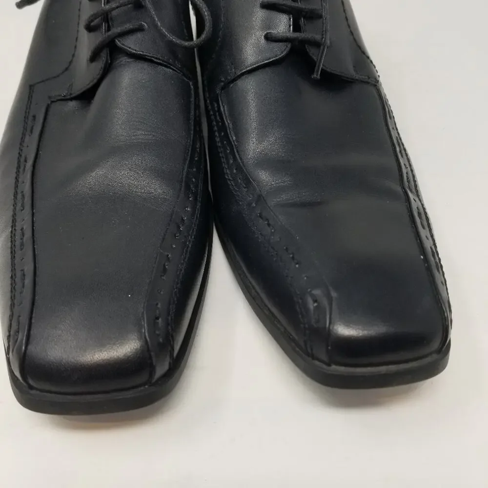 Steve Madden Men's Leather Black Trennt style Lace Up Dress Shoes Oxfords Size10